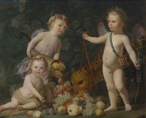 Three Children With Fruit And A Jaguar Three Children With Fruit And A Jaguar