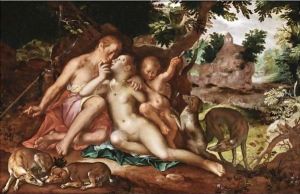 Venus And Adonis by Joachim Wtewael (Uytewael)
