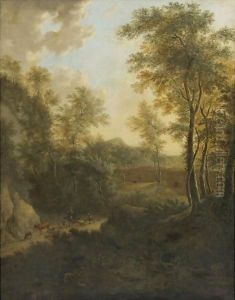 A Pastoral Landscape by Frederick De Moucheron