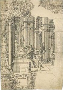 Three Scenes From The Life Of The Prophet David by Jost Amman