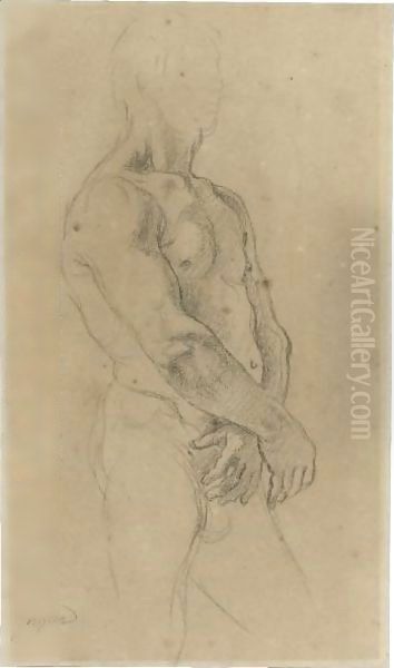 Study Of A Standing Male Nude, Turned Towards The Right - view 1
