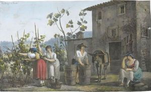 Peasants Harvesting Grapes, Near Tivoli