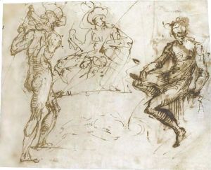 Sheet Of Figure Studies by Daniele Crespi