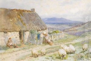 Cottage Near Ballater, Scotland by Myles Birket Foster