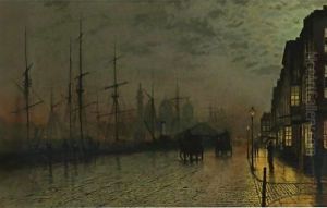 Prince's Dock, Hull 2 by John Atkinson Grimshaw