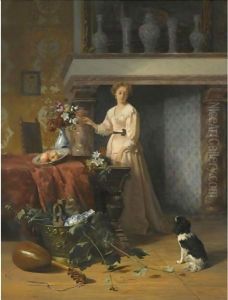 Arranging Flowers by David Emil Joseph de Noter