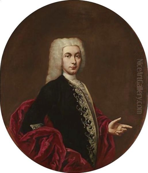 Portrait Of A Gentleman, Half-Length, Wearing An Embroidered Doublet - view 1