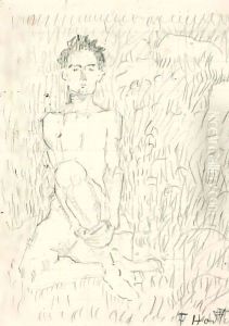 Study Of Boy To Spring by Ferdinand Hodler