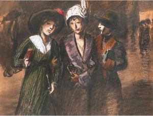 Three Women by Theophile Alexandre Steinlen
