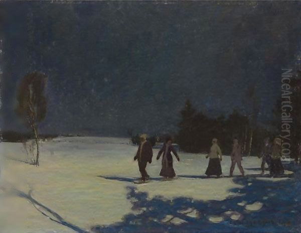Snowshoeing By Moonlight - view 1