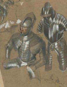 Study Of A Knight And Suit Of Armor