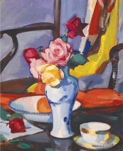 Still Life Of Roses by Samuel John Peploe