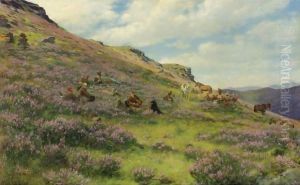 Luncheon On The Moor The Howard Townsend Family Taking A Break From A Highland Shoot by Francis Davis Millet