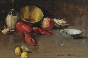 Still Life With Lemons And Lobster by Emil Carlsen