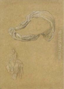 Five Drapery Studies For 'Captive Andromache', One Also Used For 'Electra' by Lord Frederick Leighton