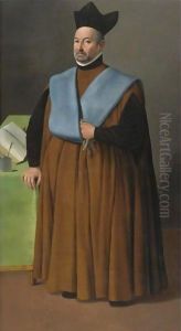 Portrait Of Doctor Juan Martinez Serrano, Full Length by Francisco De Zurbaran
