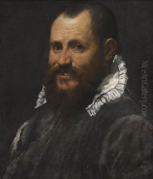 Portrait Of A Man, Bust Length, In A White Collar - view 1