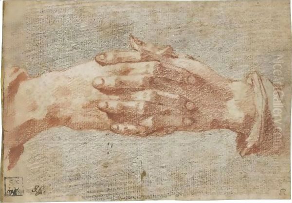 Study Of Clasped Hands - view 1