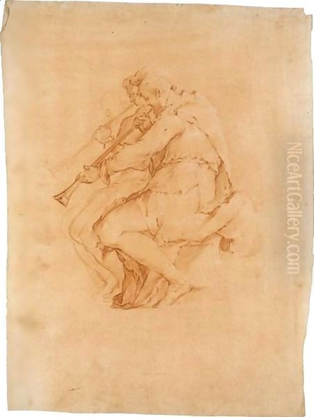 Three Musicians Playing Trumpets - view 1