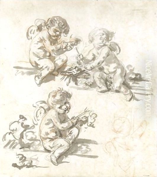 Three Studies Of Putti - view 1