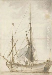 A Small Masted Boat by Claude-joseph Vernet