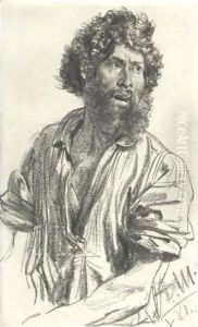 Study Of A Bearded Man by Adolph von Menzel