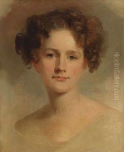 Portrait Of A Man And Portrait Of A Woman A Pair Of Paintings by Thomas Sully