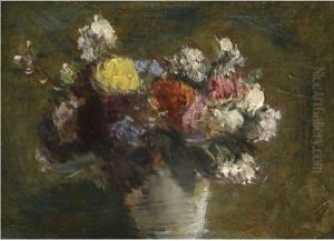 Fleurs Dans Un Pot De Porcelaine Blanche