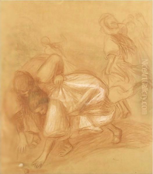 Jeune Filles Jouant A La Balle Or La Partie De Croquet - view 1