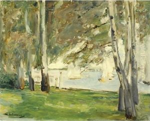 Birch Trees On The Banks Of Wannsee, To The East by Max Liebermann