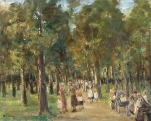 Spazierganger Im Tiergarten (Strollers In Tiergarten) by Max Liebermann