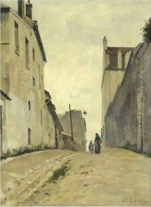 Montmartre. La Rue Du Mont-Cenis by Stanislas Lepine