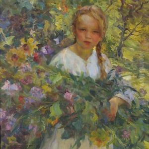 A Girl With Flowers A Girl With Flowers