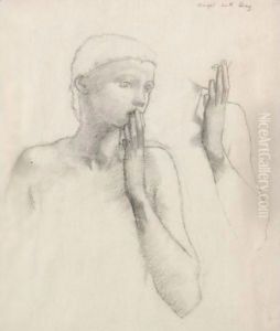 Study Of A Figure With Raised Hand by Sir Edward Coley Burne-Jones