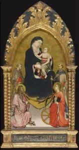 Madonna And Child With Saints John The Baptist, Francis Of Assisi, Anthony Abbot And Catherine Of Alexandria by di Nardo Mariotto