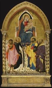 Virgin And Child With Saints John The Baptist, Dominic, Peter, And Paul by Niccolo di Pietro Gerini