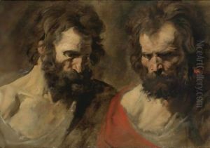 Two Studies Of A Bearded Man by Sir Anthony Van Dyck