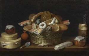 Table-Top With Basket And Boxes Of Sweets by Juan Van Der Hamen