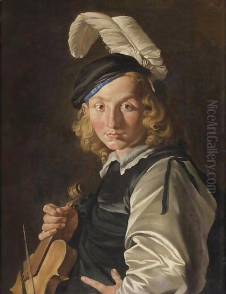 Young Man With A Fiddle - view 1