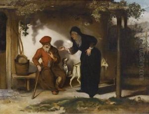 Tobit And His Wife Anna With A Goat by Barent Fabritius