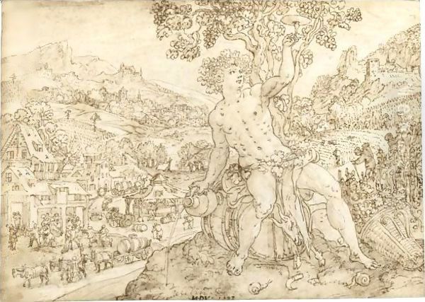Bacchus Seated In A Landscape, The Harvest To His Right And A Town Below An Allegory Of Autumn - view 1