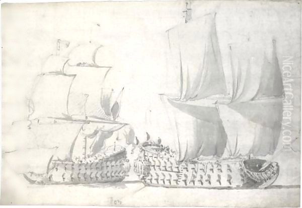 Two English Two-Deckers - view 1