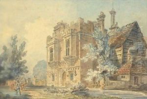 View Of The Gatehouse At Rye House, Hertfordshire by Joseph Mallord William Turner