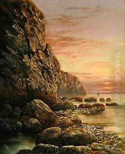 Seascape with Cliff at Sunset 2 - view 1