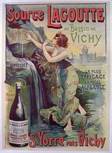 Poster advertising 'Source Lagoutte du bassin de Vichy', natural mineral water by Georges Blott