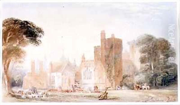 The Old North Front of Lambeth Palace during Demolition - view 1