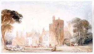 The Old North Front of Lambeth Palace during Demolition The Old North Front of Lambeth Palace during Demolition