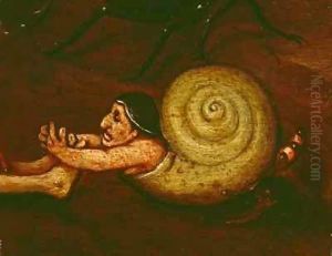 The Inferno, detail of a half-man, half-snail by Herri met de Bles