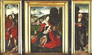 Triptych, Madonna and Child in a Landscape with St. Christopher and St. Anthony the Great