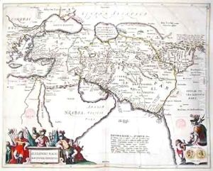Map of the travels of Alexander the Great by Willem and Joan Blaeu